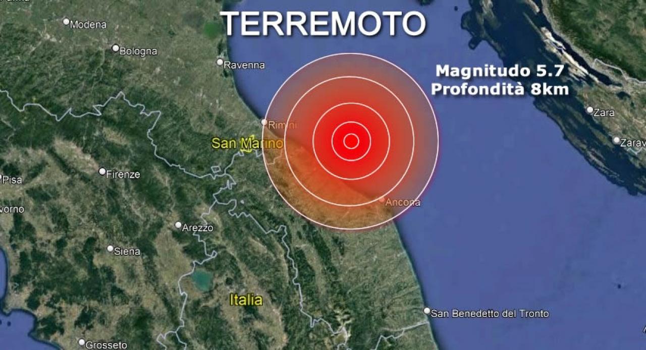 Terremoto con una forte scossa nel centro Italia magnitudo 5 7